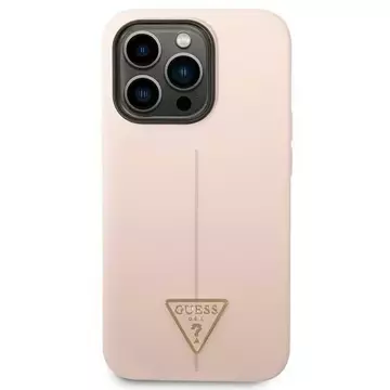 Guess GUHCP14LSLTGP Hülle für Apple iPhone 14 Pro 6.1" pink/pink Hardcase Silikon Dreieck