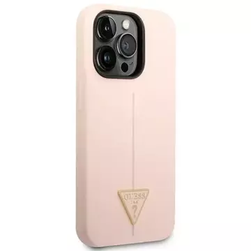 Guess GUHCP14LSLTGP Hülle für Apple iPhone 14 Pro 6.1" pink/pink Hardcase Silikon Dreieck