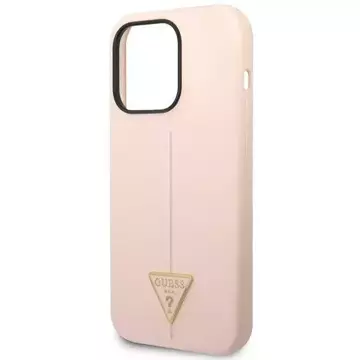 Guess GUHCP14LSLTGP Hülle für Apple iPhone 14 Pro 6.1" pink/pink Hardcase Silikon Dreieck