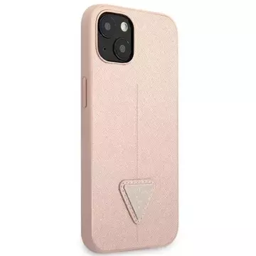 Guess GUHCP14SPSATLP Hülle für Apple iPhone 14 6.1" pink/pink Hardcase SaffianoTriangle Logo