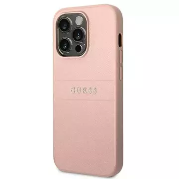 Guess GUHCP14XPSASBPI Hülle für Apple iPhone 14 Pro Max 6,7" pink/pink Saffiano Strap