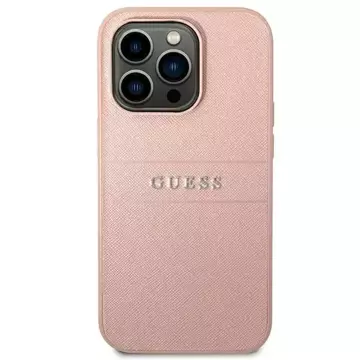 Guess GUHCP14XPSASBPI Hülle für Apple iPhone 14 Pro Max 6,7" pink/pink Saffiano Strap