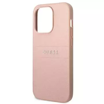 Guess GUHCP14XPSASBPI Hülle für Apple iPhone 14 Pro Max 6,7" pink/pink Saffiano Strap