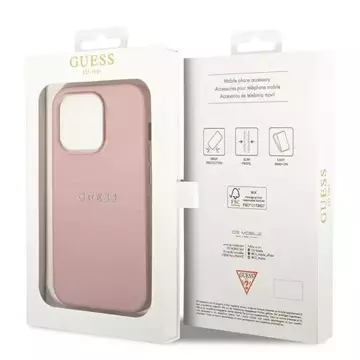 Guess GUHCP14XPSASBPI Hülle für Apple iPhone 14 Pro Max 6,7" pink/pink Saffiano Strap