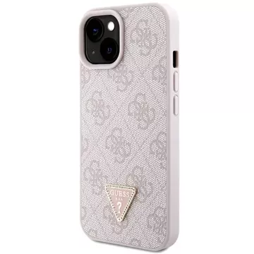 Guess GUHCP15MP4TDSCPP Hülle für iPhone 15 Plus 6,7" Hardcase Crossbody 4G Metal Logo rosa/rosa