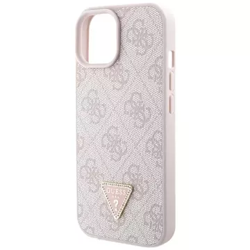 Guess GUHCP15MP4TDSCPP Hülle für iPhone 15 Plus 6,7" Hardcase Crossbody 4G Metal Logo rosa/rosa