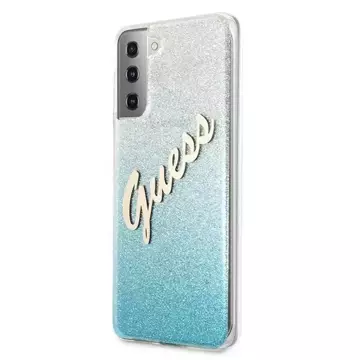 Guess GUHCS21MPCUGLSBL S21 G996 niebieski/blaues Hardcase Glitter Gradient Script