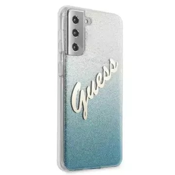 Guess GUHCS21MPCUGLSBL S21 G996 niebieski/blaues Hardcase Glitter Gradient Script