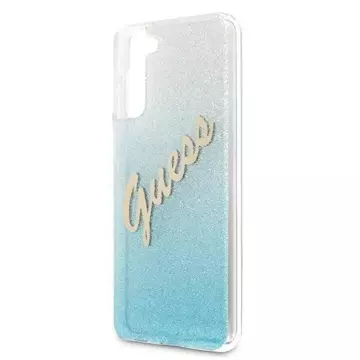 Guess GUHCS21MPCUGLSBL S21 G996 niebieski/blaues Hardcase Glitter Gradient Script