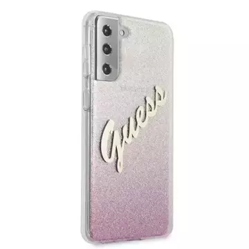 Guess GUHCS21MPCUGLSPI S21 G996 rosa / rosa Hardcase Glitter Gradient Script