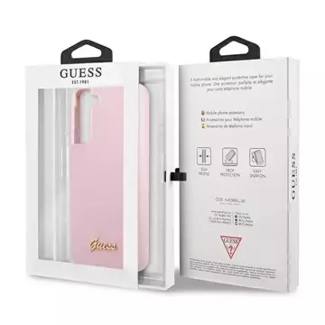 Guess GUHCS22MLSLMGLA S22 S906 Lawenda/Lavendel Hardcase Metall-Logo mit Silikonschriftzug