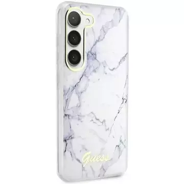 Guess GUHCS23MPCUMAH Hülle für Samsung Galaxy S23 Plus S916 weiß/weiß Hardcase Marble