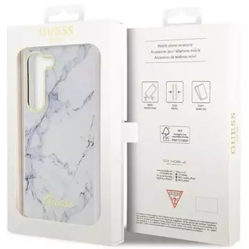 Guess GUHCS23MPCUMAH Hülle für Samsung Galaxy S23 Plus S916 weiß/weiß Hardcase Marble