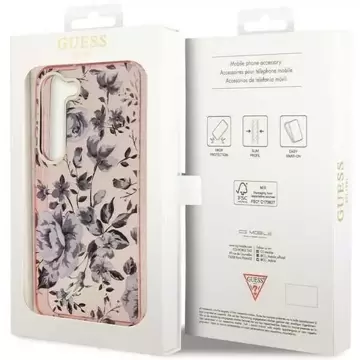 Guess GUHCS23SHCFWSP Hülle für Samsung Galaxy S23 S911 pink/pink Hardcase Flower Collection