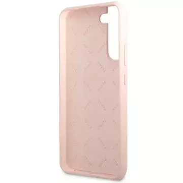 Guess GUHCS23SLSLMGPP Hülle für Samsung Galaxy S23 S911 pink/pink Hardcase Silikon Script Metal Logo