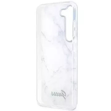 Guess GUHCS23SPCUMAH Hülle für Samsung Galaxy S23 S911 weiß/weiß Hardcase Marble