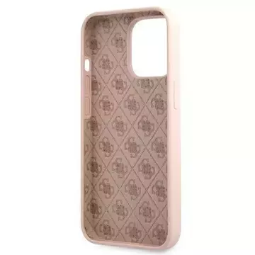 Guess GUHMP13LLSLMGLP iPhone 13 Pro / 13 6,1" jasnoróżowy/light pink Hardcase Silikon Script Gold Logo Magsafe