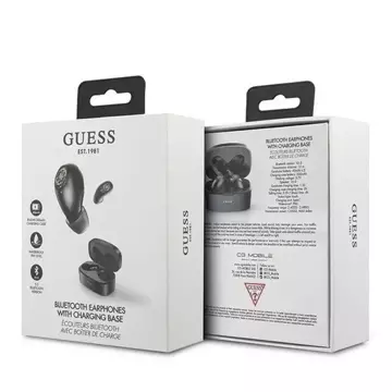 Guess GUTWSJL4GBK TWS Bluetooth-Kopfhörer-Dockingstation Schwarz / Schwarz 4G