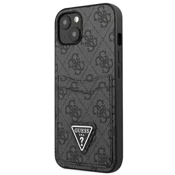 Guess Phone Case für iPhone 13 mini 5.4" schwarz/schwarz Hardcase 4G Triangle Logo Cardslot