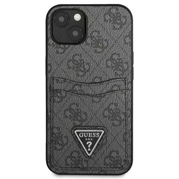 Guess Phone Case für iPhone 13 mini 5.4" schwarz/schwarz Hardcase 4G Triangle Logo Cardslot