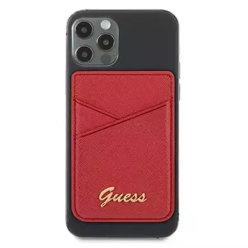 Guess Wallet Card Slot GUWMSSASLRE MagSafe Saffiano Czerwony/Rot