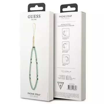 Guess zawieszka GUUSTPEARP Phone Strap niebieski Heishi Beads