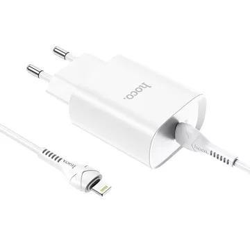 HOCO Typ-C-Wandladegerät, Typ-C-Kabel für Lightning PD 20W N14, weiß