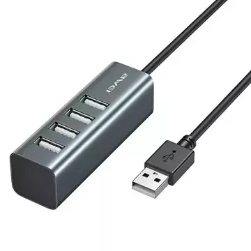 HUB AWEI CL-122 4xUSB-A/USB-A czarny/schwarz