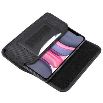 Handyhülle Alogy Handy-Gürtelholster mit Kartenfach horizontal XL 6.1 Schwarz