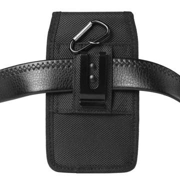 Handyhülle Alogy Handygürtelholster mit Karabiner und Kartenfach XXL 7.2 Schwarz