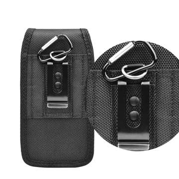 Handyhülle Alogy Handygürtelholster mit Karabiner und Kartenfach XXL 7.2 Schwarz