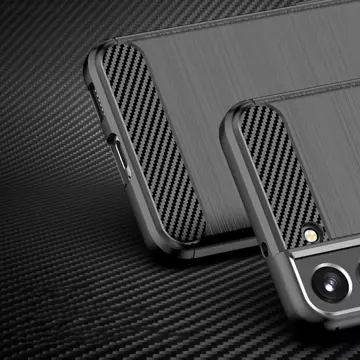 Handyhülle Carbon Case für Samsung Galaxy S23 flexible Silikon-Carbon-Hülle schwarz