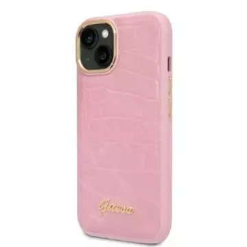 Handyhülle Guess GUHCP14MHGCRHP für Apple iPhone 14 Plus 6,7" rosa/rosa Hardcase Croco Collection