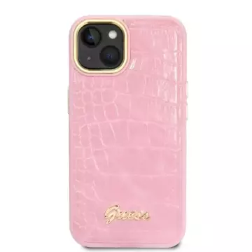 Handyhülle Guess GUHCP14MHGCRHP für Apple iPhone 14 Plus 6,7" rosa/rosa Hardcase Croco Collection