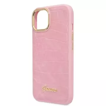 Handyhülle Guess GUHCP14MHGCRHP für Apple iPhone 14 Plus 6,7" rosa/rosa Hardcase Croco Collection