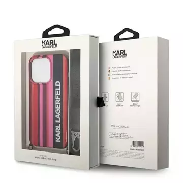 Handyhülle Karl Lagerfeld KLHCP14XSTSTP für Apple iPhone 14 Pro Max 6.7" Hardcase pink/pink Color Stripes Strap