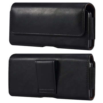 Handyhülle für Gürtel, Leder-Holsterhülle 6,8 Alogy Wallet, universelle Hülle für Handygürtel, Schwarz