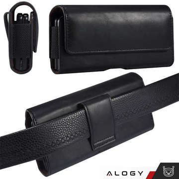 Handyhülle für Gürtel, Leder-Holsterhülle 6,8 Alogy Wallet, universelle Hülle für Handygürtel, Schwarz