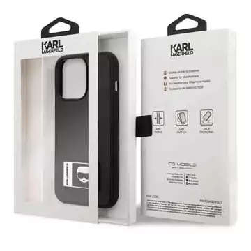 Handyschutzhülle Karl Lagerfeld KLHCP13L3DKPK für Apple iPhone 13 Pro / 13 6.1" schwarz/schwarz Hardcase Ikonik Patch