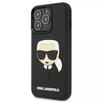 Handyschutzhülle Karl Lagerfeld KLHCP13LKH3DBK für Apple iPhone 13 Pro / 13 6.1" schwarz/schwarz Hardcase 3D Rubber Karl`s Head