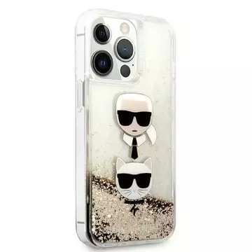 Handyschutzhülle Karl Lagerfeld KLHCP13LKICGLD für Apple iPhone 13 Pro / 13 6.1" Gold/Gold Hardcase Liquid Glitter Karl