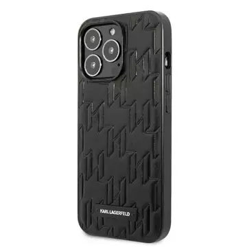 Handyschutzhülle Karl Lagerfeld KLHCP13LMNMP1K für Apple iPhone 13 Pro / 13 6.1" Hardcase schwarz/schwarz Monogram Plaque