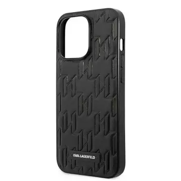 Handyschutzhülle Karl Lagerfeld KLHCP13LMNMP1K für Apple iPhone 13 Pro / 13 6.1" Hardcase schwarz/schwarz Monogram Plaque