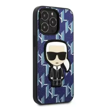 Handyschutzhülle Karl Lagerfeld KLHCP13LPMNIKBL für Apple iPhone 13 Pro / 13 6.1" Hardcase blau/blau Monogram Ikonik Patch