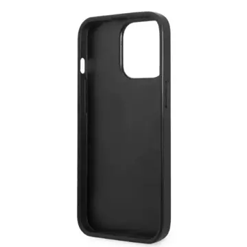 Handyschutzhülle Karl Lagerfeld KLHCP13LSFMP2K für Apple iPhone 13 Pro / 13 6.1" Hardcase schwarz/schwarz Saffiano Plaque