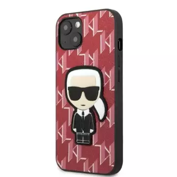 Handyschutzhülle Karl Lagerfeld KLHCP13MPMNIKPI für Apple iPhone 13 6.1" Hardcase rot/rot Monogram Ikonik Patch