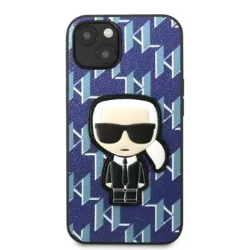 Handyschutzhülle Karl Lagerfeld KLHCP13SPMNIKBL für Apple iPhone 13 Mini 5.4" Hardcase blau/blau Monogram Ikonik Patch