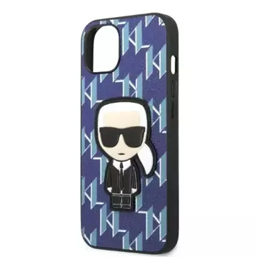 Handyschutzhülle Karl Lagerfeld KLHCP13SPMNIKBL für Apple iPhone 13 Mini 5.4" Hardcase blau/blau Monogram Ikonik Patch