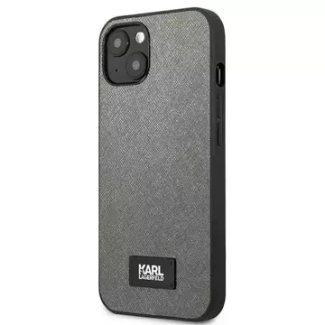 Handyschutzhülle Karl Lagerfeld KLHCP13SSFMP2DG für Apple iPhone 13 Mini 5.4" Hardcase Silber/Silber Saffiano Plaque