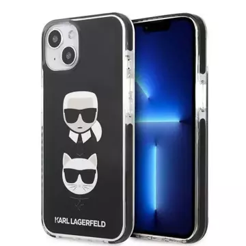 Handyschutzhülle Karl Lagerfeld KLHCP13STPE2TK für Apple iPhone 13 Mini 5.4" Hardcase schwarz/schwarz Karl